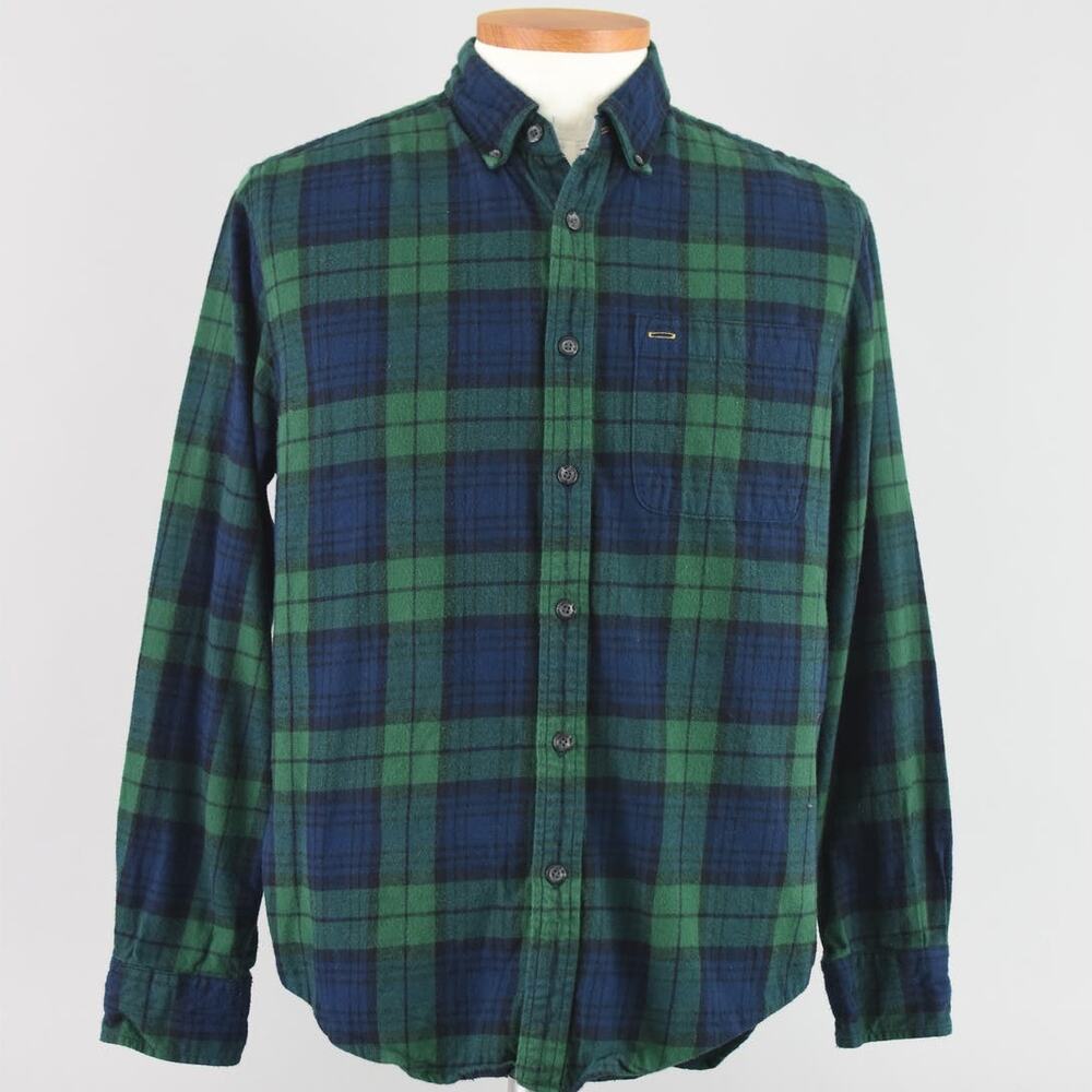 Eddie Bauer Tartan Plaid Flannel Button Up Shirt Men's Medium